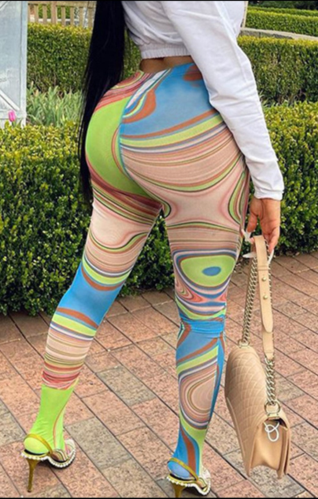 Green swirl me up tights